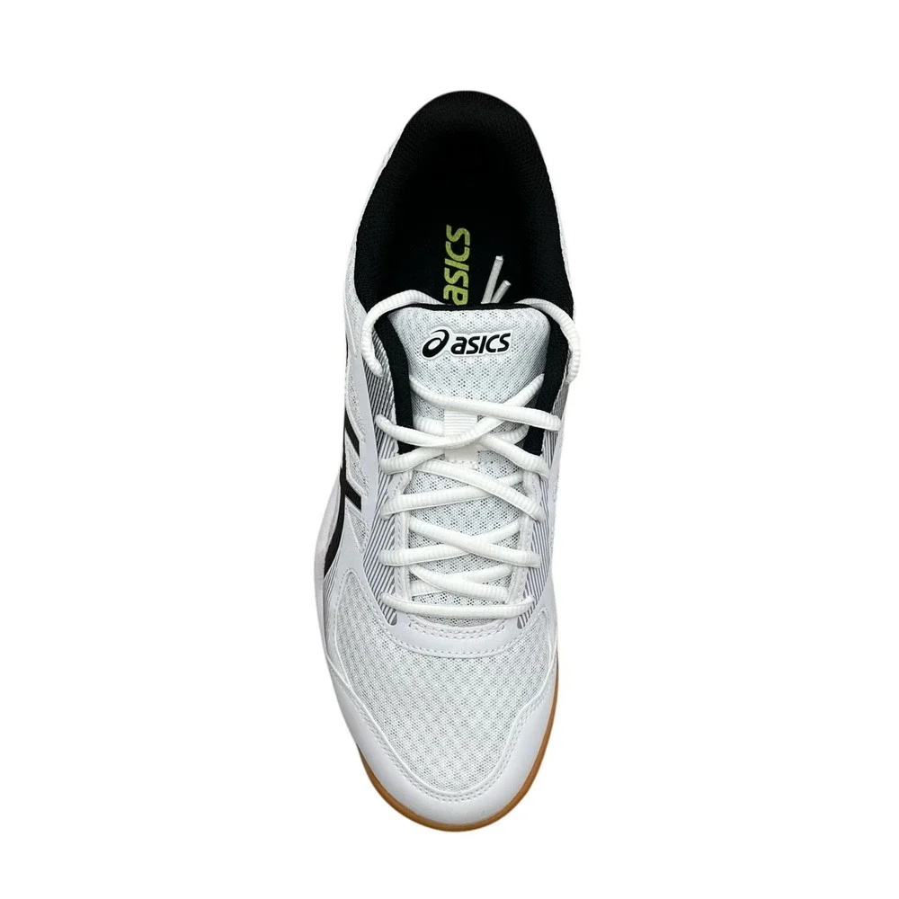 Asics Upcourt 5 Mens Volleyball Shoes Size 8 White Safety Yellow‎ Black Gum Sole